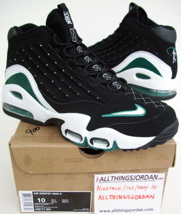 Nike Air Griffey Max II (Black/White-Freshwater) 442171 001 Size US 10