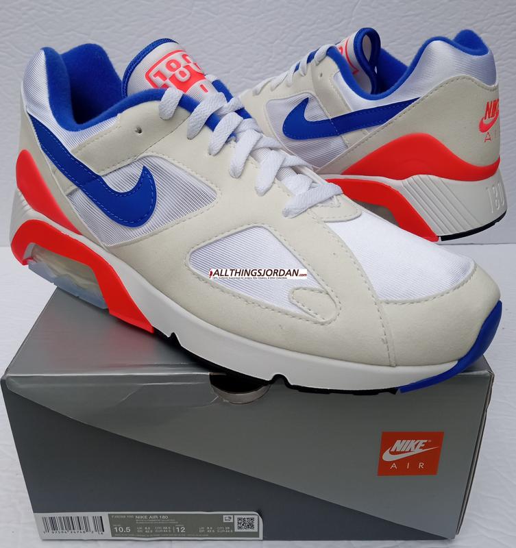 Air Max 180 (White/Ultramarine-Solar Red) FJ9259 100 Size US 10M